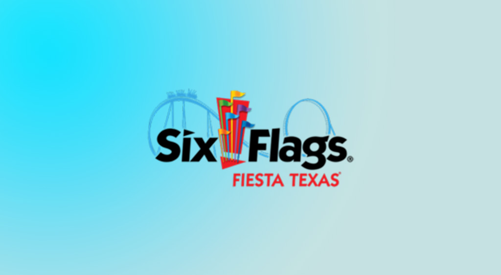 Logo Original del parque Six Flags Fiesta Texas. El fondo añadido en eipyc para resaltar logotipo.